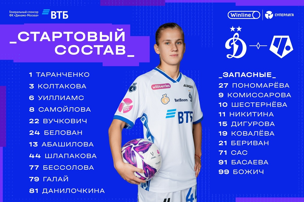 Данилочкина и Шлапакова выйдут на игру с первых минут, Уиллиамс – в атаке