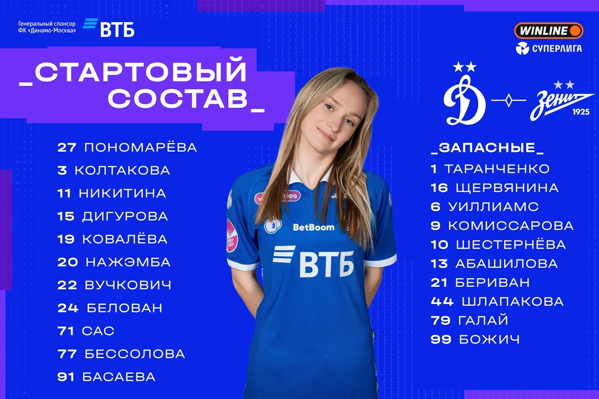 Нажэмба и Басаева – на острие атаки, Дигурова проведёт юбилейный матч за «Динамо»
